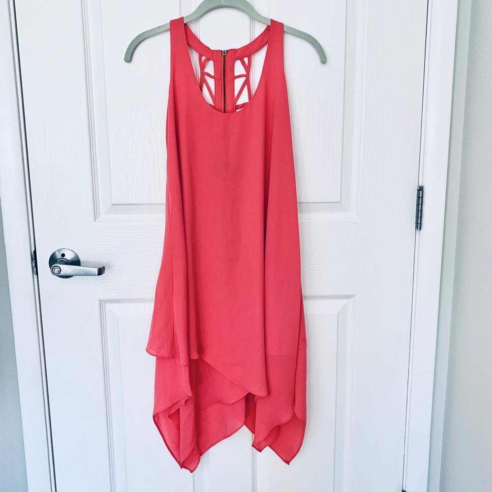 BCBG swing dress in coral
